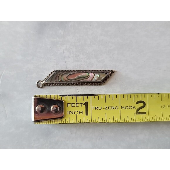 Alpaca Mexico Abalone Shell Pendant Vintage - Picture 9 of 10